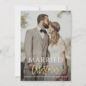 GEMARRISTMAS gouden scriptaankondiging van de brui Feestdagenkaart (Voorkant)