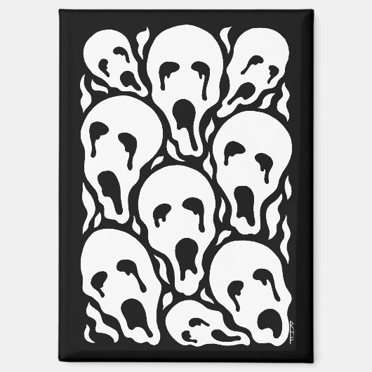 Gemartelde Zielen Weird Horror Kunst Magneet (Voorkant)