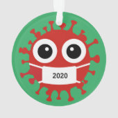 Gemaskeerd coronavirus AcrylOrnament Ornament (achterkant)