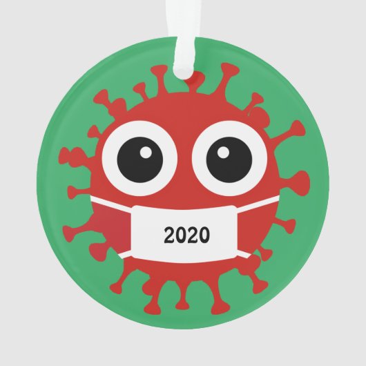 Gemaskeerd coronavirus AcrylOrnament Ornament (achterkant)