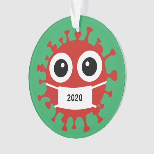 Gemaskeerd coronavirus AcrylOrnament Ornament (voorkant)
