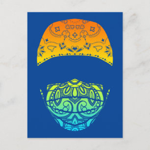 gemaskeerd in paisley briefkaart