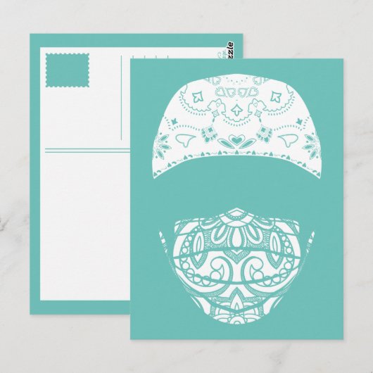 gemaskeerd in paisley briefkaart (Voorkant / Achterkant)