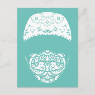 gemaskeerd in paisley briefkaart