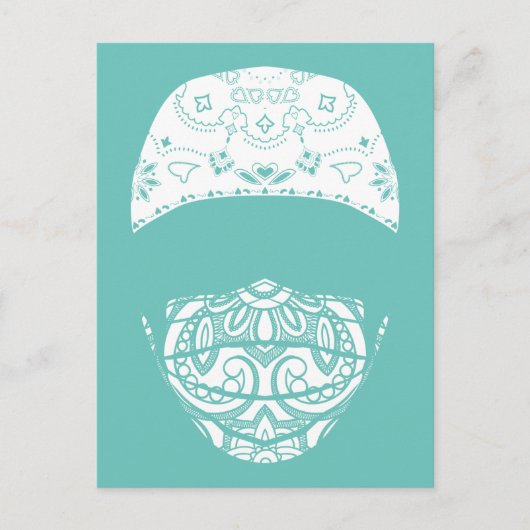 gemaskeerd in paisley briefkaart (Voorkant)