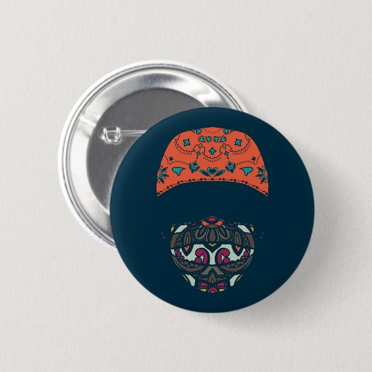 gemaskeerd in paisley ronde button 5,7 cm (Voorkant /achterkant)