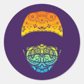 gemaskeerd in paisley ronde sticker (Voorkant)