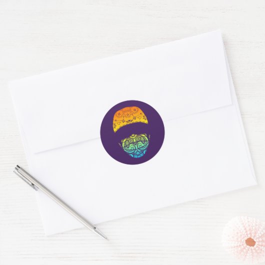 gemaskeerd in paisley ronde sticker (Envelop)