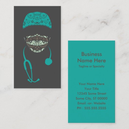 gemaskeerd in paisley visitekaartje (Voorkant / Achterkant)