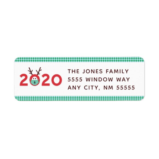 Gemaskeerd rendieradres 2020 Aangepast vakantieadr Etiket (Voorkant)