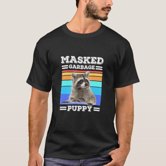 Gemaskeerd vuilnis-papaver-retrofoon t-shirt (Voorkant)