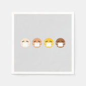 Gemaskeerde Emoji wordt geconfronteerd met maskers Servet (Voorkant)