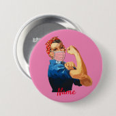 Gemaskeerde Vrouw Empowerment Thunder_Cove Ronde Button 7,6 Cm (Voorkant /achterkant)