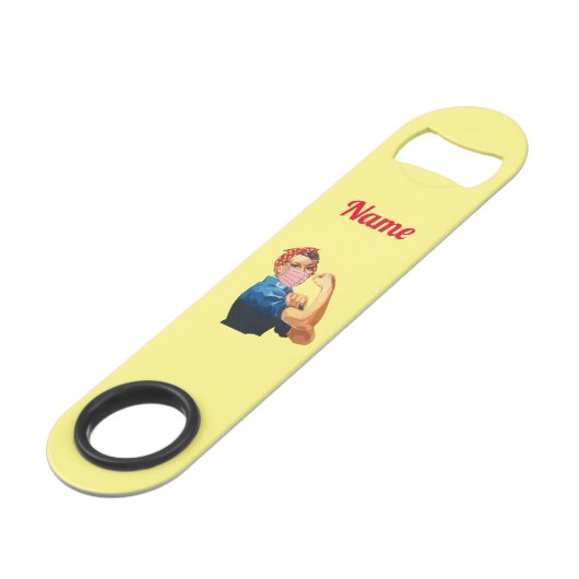 Gemaskeerde Vrouw Empowerment Thunder_Cove  Speed Flessenopener (Voorkant Gekanteld)