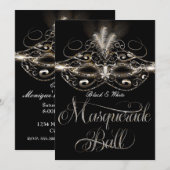 GEMASKERD BAL Elegante Feest Uitnodigingen (Voorkant / Achterkant)