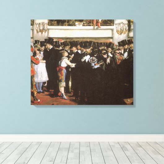 Gemaskerd bal in de opera van Edouard Manet Canvas Afdruk (Insitu (Houten vloer))
