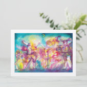 GEMASKERD BAL, Mardi Gras-maskers, Dans, Muziek Kaart (Staand voorkant)