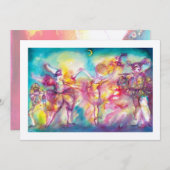 GEMASKERD BAL, Mardi Gras-maskers, Dans, Muziek Kaart (Voorkant / Achterkant)