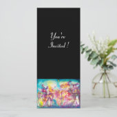 GEMASKERD BAL, Mardi Gras-maskers,Dans,Muziek Kaart (Staand voorkant)