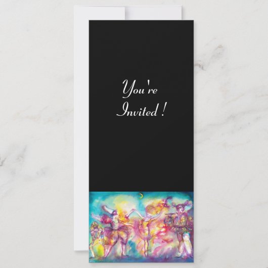 GEMASKERD BAL, Mardi Gras-maskers,Dans,Muziek Kaart (Voorkant)