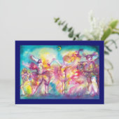 GEMASKERD BAL, Mardi Gras-maskers, Dans, Muziek Kaart (Staand voorkant)