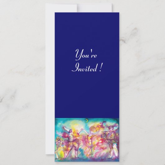 GEMASKERD BAL, Mardi Gras-maskers, Dans, Muziek Kaart (Voorkant)