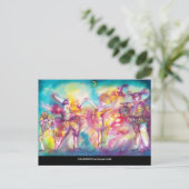 GEMASKERD BAL, Mardi Gras Maskers, Dans, Muziek Uitnodiging Briefkaart (Staand voorkant)