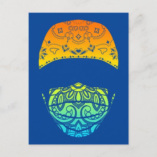 gemaskerd in ansichtkaart met paisley briefkaart (Voorkant)