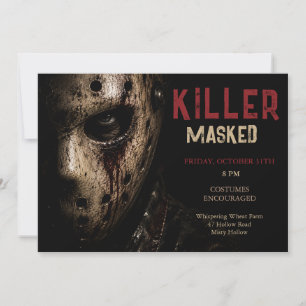 Gemaskerd Killer Halloween Kostuumfeest Kaart