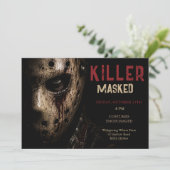 Gemaskerd Killer Halloween Kostuumfeest Kaart (Staand voorkant)