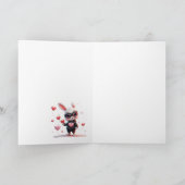 Gemaskerd konijn steelt een hart, hoppige Valentij Kaart (Binnen)