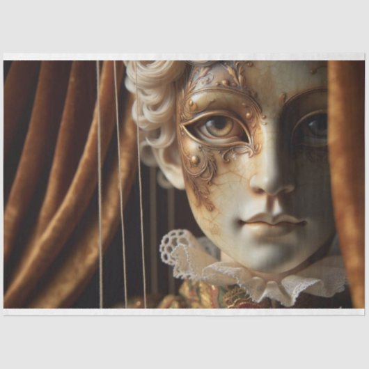 gemaskerd marionettenontkoppelingspapier | rijstpa tissuepapier (Voorkant)