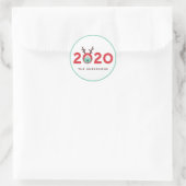 Gemaskerd rendier 2020 aangepaste vakantie rood gr ronde sticker (Tas)