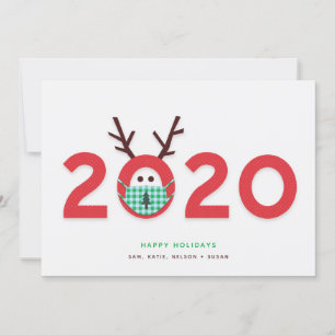 Gemaskerd Rendier 2020 Op Maat Gemaakte Kerstkaart