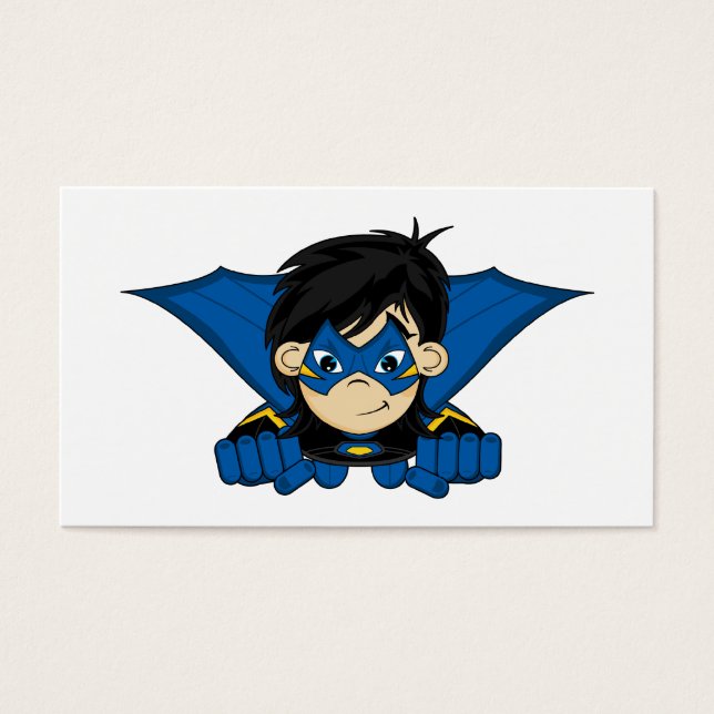 Gemaskerd Superhero Meisje Bladwijzer Visitekaartjes (Voorkant)