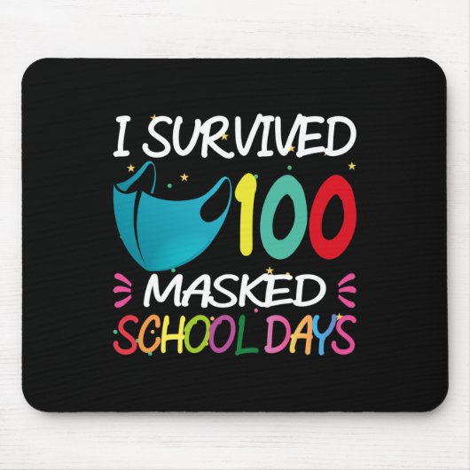 Gemaskerde 100 dagen schoollerarencadeau muismat (Voorkant)