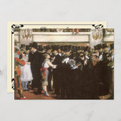 Gemaskerde all Opera van Manet, nieuwjaarsfeest Kaart (Voorkant / Achterkant)