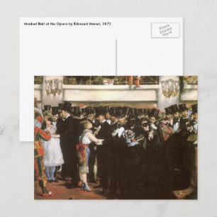 Gemaskerde bal bij de opera van Edouard Manet Briefkaart