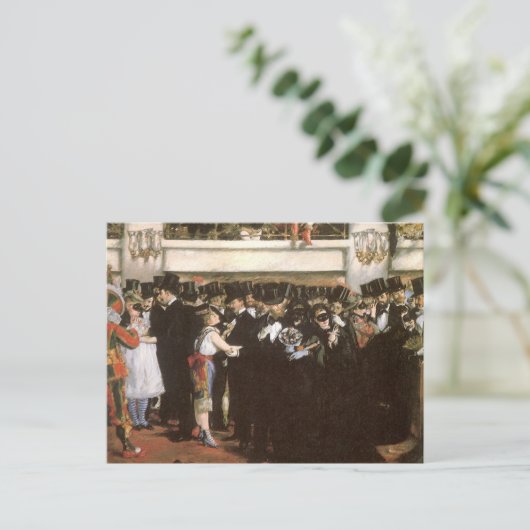 Gemaskerde bal bij de opera van Edouard Manet Briefkaart (Staand voorkant)