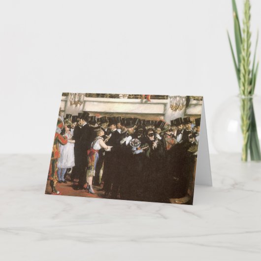 Gemaskerde bal bij de opera van Edouard Manet Feestdagen Kaart (Voorkant)