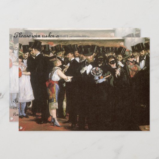 Gemaskerde bal bij de opera van Edouard Manet Kaart (Voorkant / Achterkant)