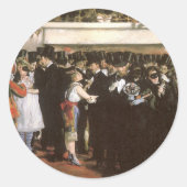 Gemaskerde bal bij de opera van Edouard Manet Ronde Sticker (Voorkant)