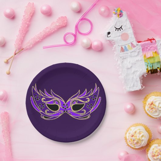 Gemaskerde bal gemaskerd feest carnaval papieren bordje (Feest)