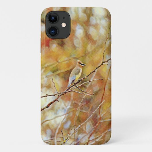 Gemaskerde Bird Cedar Waxwing Art Phone Case (Achterkant)