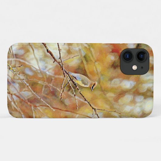 Gemaskerde Bird Cedar Waxwing Art Phone Case (Achterkant (horizontaal))