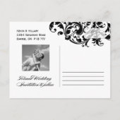 Gemaskerde bruiloft Bewaar de datum Aankondigingskaart (Achterkant)