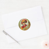 Gemaskerde dame halloween groeten ronde sticker (Envelop)