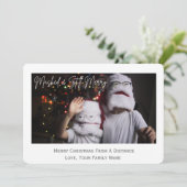 Gemaskerde en nog steeds Merry Photo Holiday Card Feestdagenkaart (Staand voorkant)