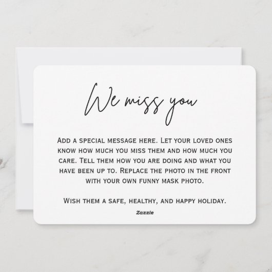 Gemaskerde en nog steeds Merry Photo Holiday Card Feestdagenkaart (Achterkant)