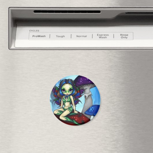 "Gemaskerde fee op de paddenstoelen" Magneet (Insitu (Vaatwasser))